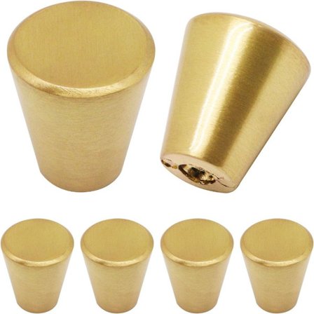 6 stk børstet nikkel skabsknopper Sølv knopper