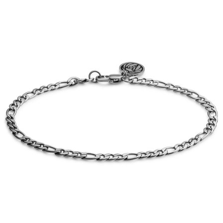 Essentials | 4 mm Silver-tone Figaro Chain Bracelet for Men - Steel bracelets