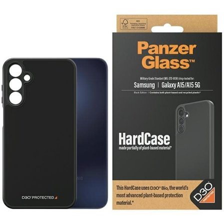 PanzerGlass Hårt fodral D3O Bio militärklassad för Samsung Galaxy A15/A15 5G - Transparent/svart