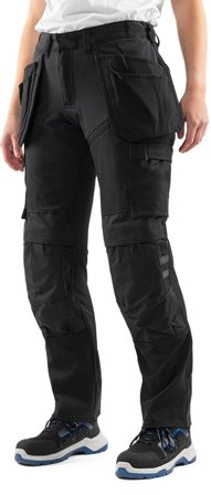 Arbetsbyxor Fristads Dam Hantverkarbyxa stretch 2599 GLWS, dam, Svart Arbetskläder