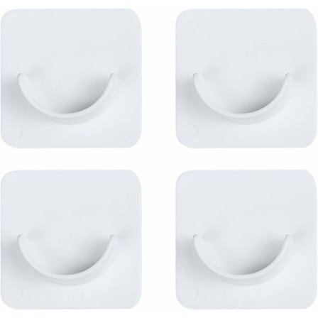 Enkel tverrstang teleskopisk stangstøtte rammekrok, gardinstang krok, lim inn type slagfri gardinfeste (4 stk)