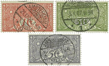 Holland 1906 - NVPH 84-86 - Stemplet