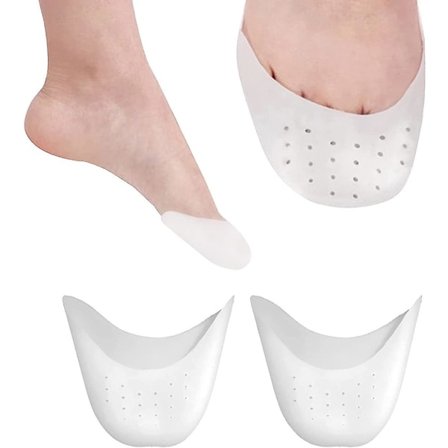 Silikone Gel Tåhætter Bløde Ballet Pointe Dance Atlet Sko Tåbeskyttere Tåbeskyttere med Åndbare Huller 2 Par
