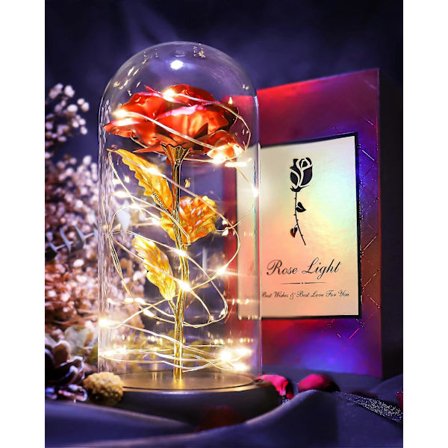 Evig Rose Preservert Rød Rose Romantisk Minnegave til Henne Jubileum Valentinsdag (FMY)