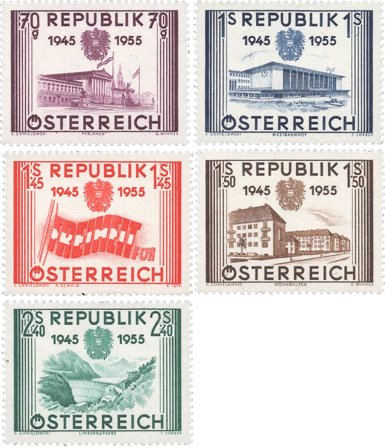 Østrig 1955 - MICHEL 1012-1016 - Postfrisk