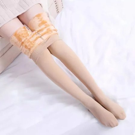 1/2 stk Vinter Varm Tykk Fleece Tights Dame Termiske Elastiske Fløyelstights Stretch Høyt Liv Leggings Strømpebukser Hud (1 par)