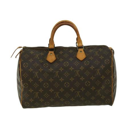 Louis Vuitton Vintage, Pre-owned Speedy 35 Monogram Handbag Bruin, Dames, Maat:ONE Size,Canvas