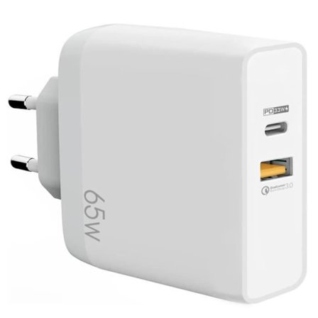 USB-C Väggladdare 65W - Google - Pixel 9/8/7/7 Pro/6/6 Pro - 2 portar - PD 33W - QC 3.0