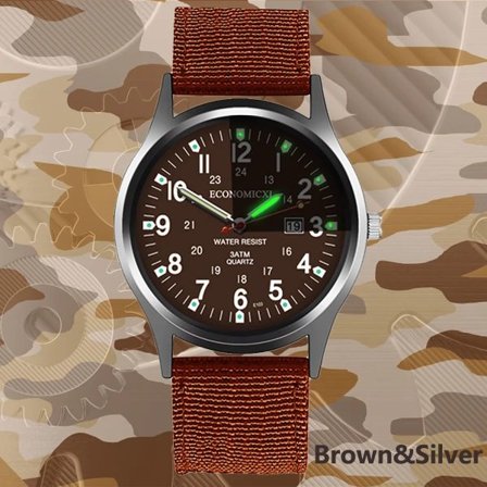 Mote Herreklokker Lysende Visere Klokke Luksus Militær Sport Date Quartz Armbåndsur Herre Casual Nylon klokke maskulin