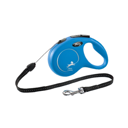 Flexi - Rullebånd New Classic Cord 8m, S max 12kg, Blå - Hund - Halsbånd - ZOO.no