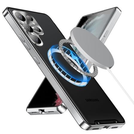 Galaxy S23 FE -puhelinkotelo Magsafe Magnetic Metall - hopea