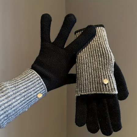 Varme vinterhandsker til damer med berøringsskærm | Elastisk pasform, to længdevalgmuligheder, farveblokering, velegnet til afslappet weekendbrug