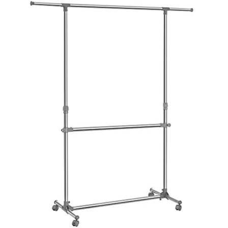 Songmics Clothes Rack, Gray, (101-163) x 49 x (113-198) cm