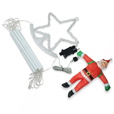 Stjärntrappbelysning Jultomte Stege Ljussträng Femuddig Stjärna Utomhus Vattentät Semesterdekoration