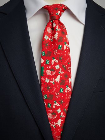 John Henric Men's Rote Weihnachtskrawatte Size 7,5