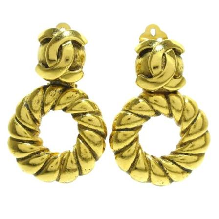 Chanel Vintage Pre-owned Earrings Gul, Dame Vintage Smykker, Størrelse: ONE Size