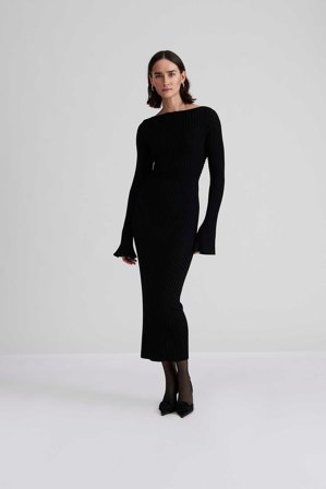 Malina - Kaia midiklänning - XXS - Black