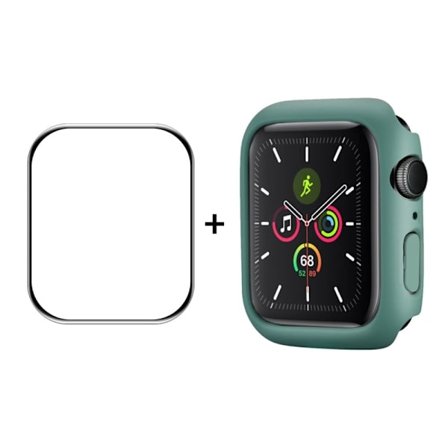 ENKAY Apple Watch (45mm) cover with tempered glass screen protector - Green