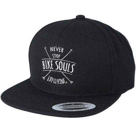 Cap Never Stop Exploring Black Snapback - Bike Souls - Schwarz Snapback