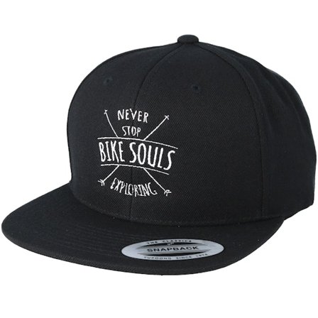 Bike Souls - Svart snapback Caps - Never Stop Exploring Black Snapback @ Hatstore