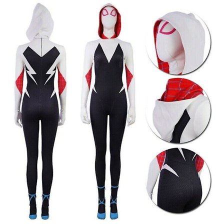 Spider-Man: Into the Spider-Verse Gwen Stacy Spidergirl Jumpsuit Kostyme for Jenter
