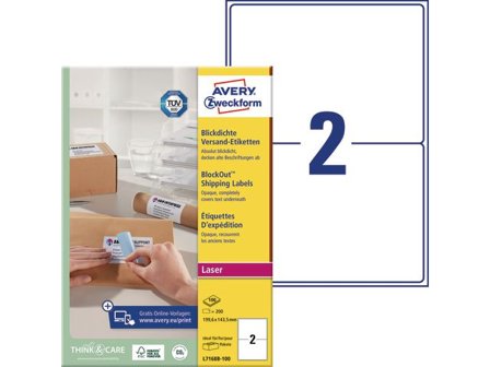 AVERY Etikett 199,6x143,5mm 200/fp - Lyreco - Emballage och lagerutrustning - Etiketter och godsmärkning - Adressetiketter