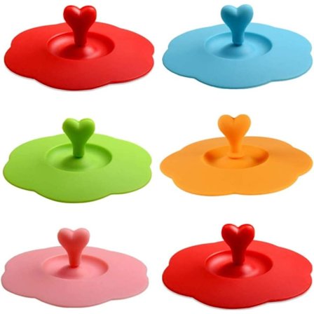 6 stk Silikon Glass Kopplokk Gjenbrukbare Støvdeksel Kopplokk Kaffe Te Krusdeksel for Kopper Skåler Krus Krukker