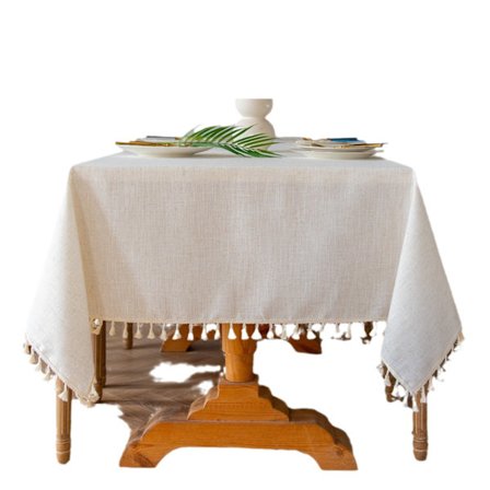 Rektangulær duk, tykk bomull, lin, tekstur, gård, vanntett, krøllbestandig, med frynser, for kjøkken og spisestue, H