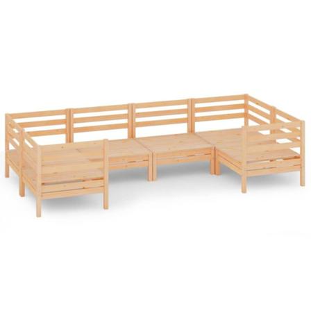 Vidaxl Loungegrupp För Trädgården 6 Delar Massiv Furu Brun