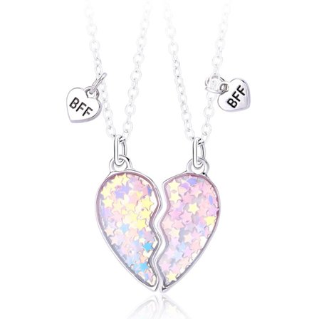 Bästa vän halsband - vänskapshalsband för 2 flickor, magnetiska hjärt-Bff-halsband | matchande bästa vän flickor
