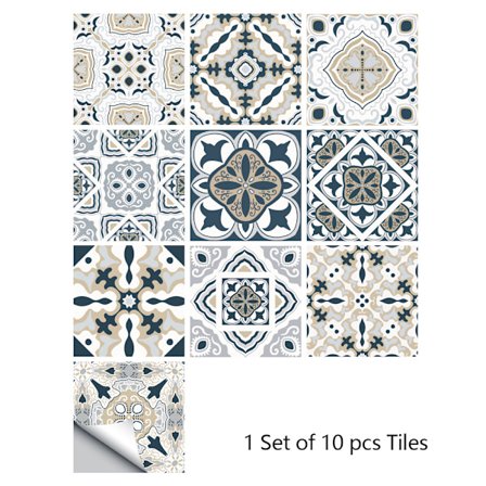 Retro stil grå flise mønster matte gulv klistermærker køkken flise bordplade renovering vandtæt væg klistermærker (20cm x 20cm)