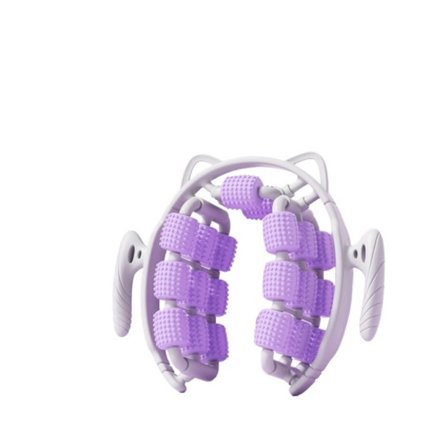 Ringmassage rulle med 20 hjul og skumaksel til dyb muskelafslapning og 360° omslutning Purple
