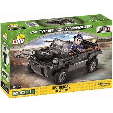 Amfibiekøretøj - COBI - VW TYP 166 Schwimmwagen - 14.000 styk - Til børn og drenge