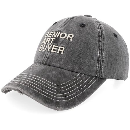 Pica Pica - Senior Art Buyer Washed Black Dad Cap Unconstructed Black Cap - @ Hatstore
