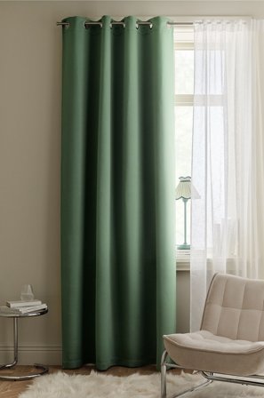 &Home - Mørklægningsgardin Linnie 1-pak - Grøn - Mørklægningsgardiner - 220 - Fra Homeroom