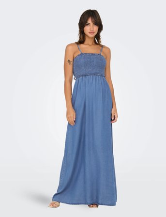 ONLY Onlcharis Life Smock Maxi Dress Wvn - Blue - XS