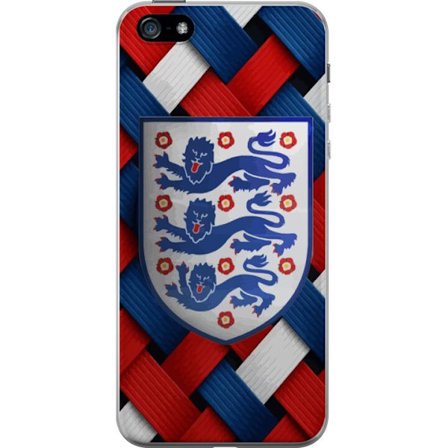 Yhteensopiva Puhelinkuori Apple Apple iPhone 5 Graafinen Englanti-aihe heraldisilla leijonilla ja punaisella, valkoisella ja sinisellä punotulla kuvi