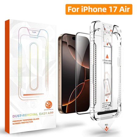 HD Härdat Glas kompatibelt iPhone 17 Air Pro Max, Dammtät Enkel Installation Skärmskydd, Bubblfritt, Enkel Installation