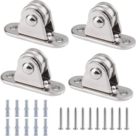 Metaltrisser, 4-pak rebtrisser med kuglelejer til reb, markiser, bølger, solcreme, baldakiner, dæksler, DIY-sæt til håndtering af bevægelser