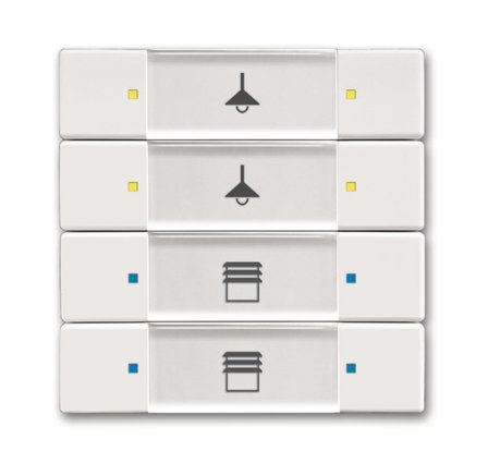 ABB Impressivo 6117-0-0235 Trykknapp 8 styrepunkter Hvit, Strømbrytere & vegguttak