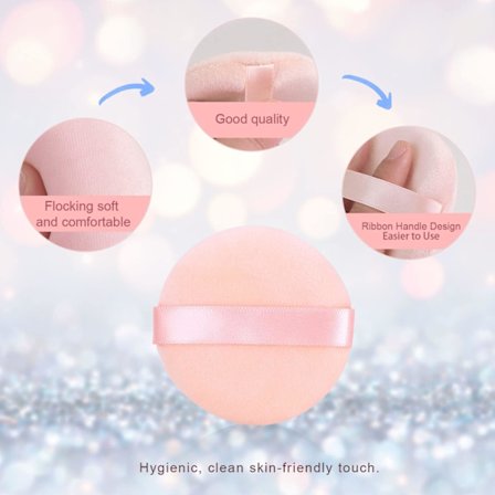 Cosmetic Soft Sponge Puff Makeup Tool, 8.6cm, 8-pack