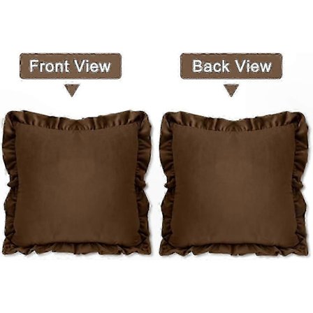 Set med 2 sammetskuddöverdrag, 45x45 cm, bruna dekorativa örngott för soffa, sovrum och bilstyling