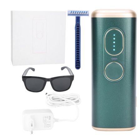 IPL Hårborttagning Permanent Smärtfri Hårborttagningssystem Epilator för Hela Kroppen 110‐240V Mörkgrön EU-kontakt