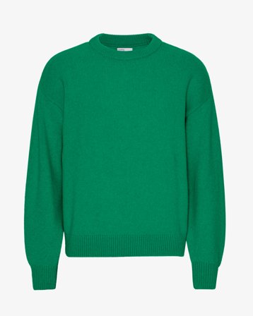 Oversized Merino Wool Crew - Kelly Green S