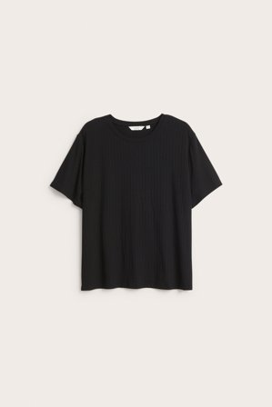 Kappahl | Ribbestrikket T-skjorte Svart 2XL | Svart