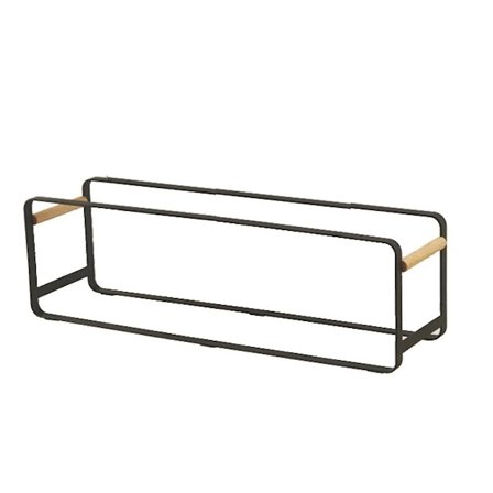 Dubbellagers skohylla, liten stapelbar skohylla i trä, lämplig för garderober, mått: 52,8 x 14 x 16,3 cm