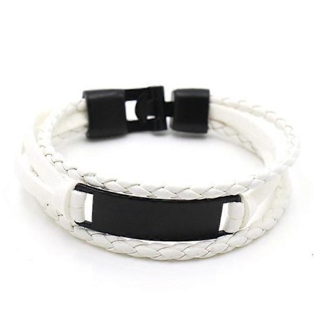 Læderarmbånd til mænd i retrostil, sort firkantet læderarmbånd med metalspænde i T-form, import fra Europa og USA