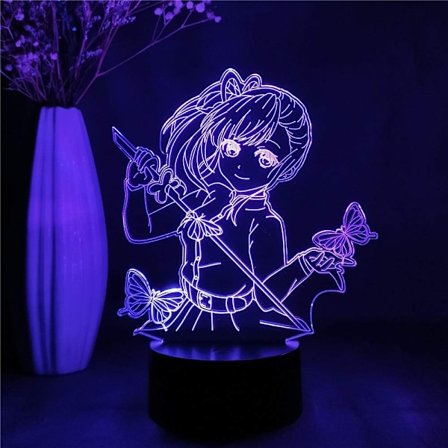 Demon Slayer Anime 3D LED Natlampe Tsuyuri Kanao Manga Figur Bordlampe Soveværelses Dekoration Bordlampe Hjemmeindretning Natlys Fødselsdag