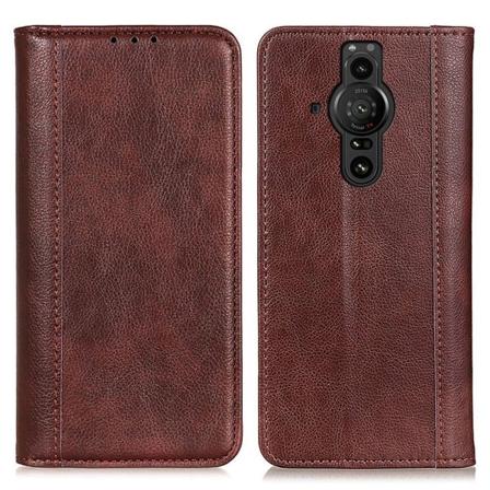 Äkta läder Sony Xperia Pro-I fodral med magnetisk stängning Brun