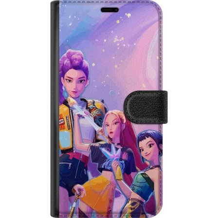 Kompatibelt Lommeboketui til Xiaomi 15 Futuristiske popdamer i neonfarger med magiske detaljer mot en drømmeaktig galaksebakgrunn